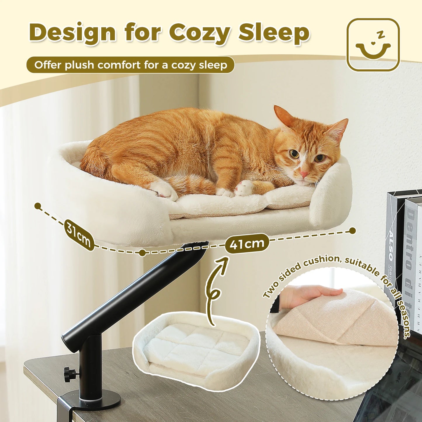 PAWZ Road Cat Desk Bed 360 Degree Rotatable Cat Bed Stand For Indoor Cats
