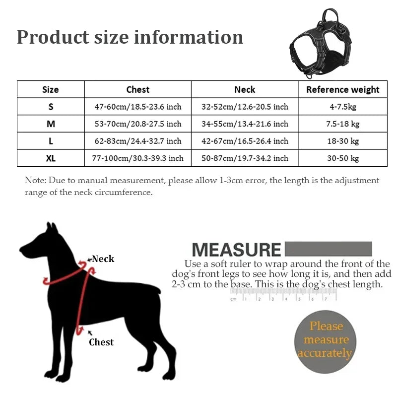 Adjustable Reflective Nylon Dog Harness Vest No Pull Breathable
