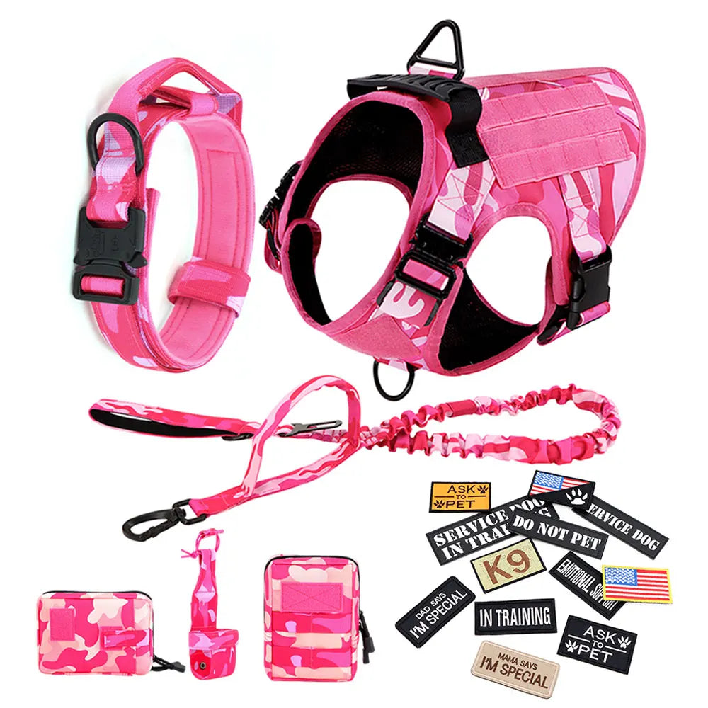 PETRAVEL Military Camouflage Dog Harness for German Shepherd Training