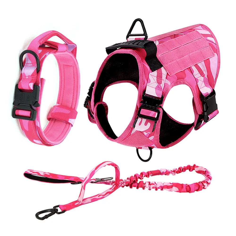 PETRAVEL Military Camouflage Dog Harness for German Shepherd Training