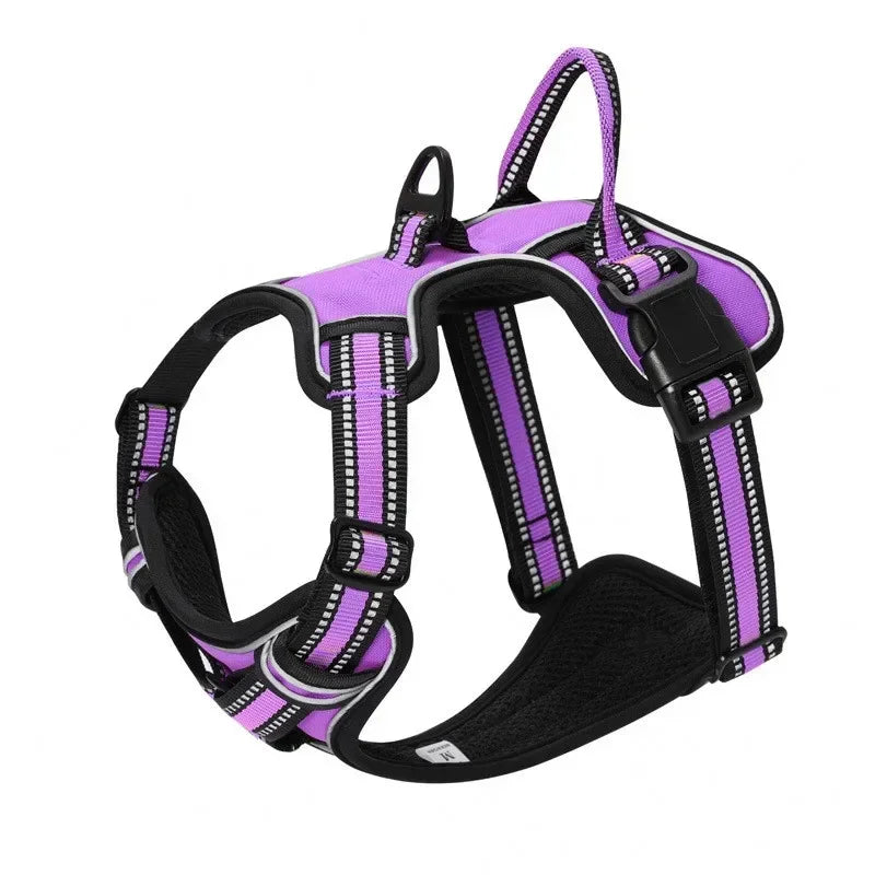 Adjustable Reflective Nylon Dog Harness Vest No Pull Breathable