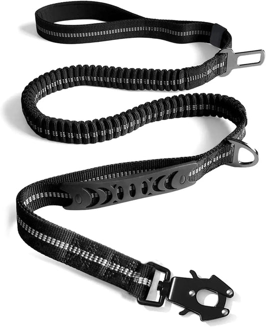Reflective Shock Absorbing Bungee Dog Leash Car Seatbelt Large Dogs