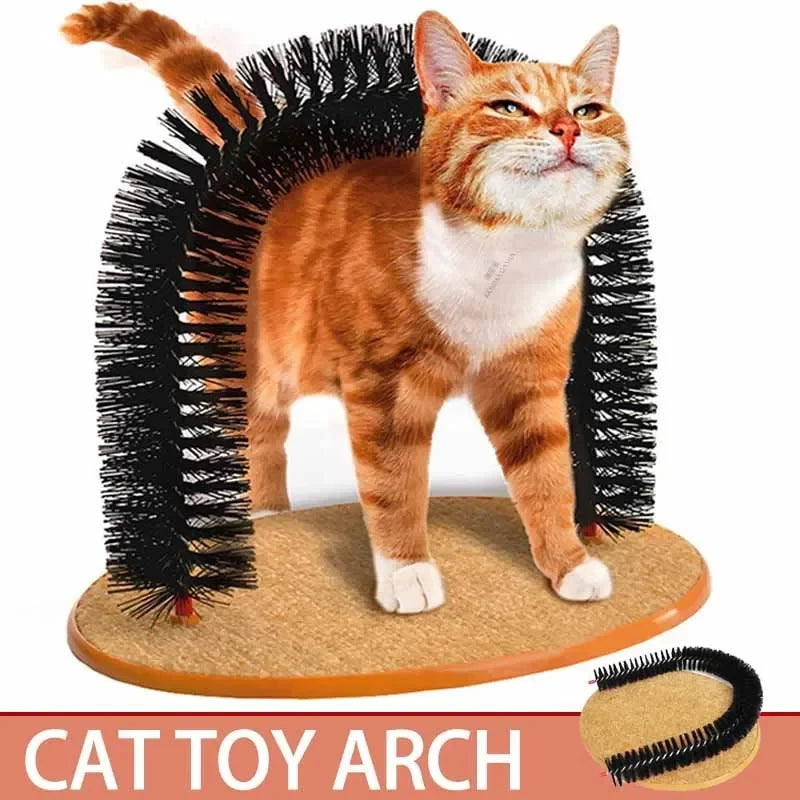 Cat Arch Wooden Self Grooming Massage Brush Scratching Toy
