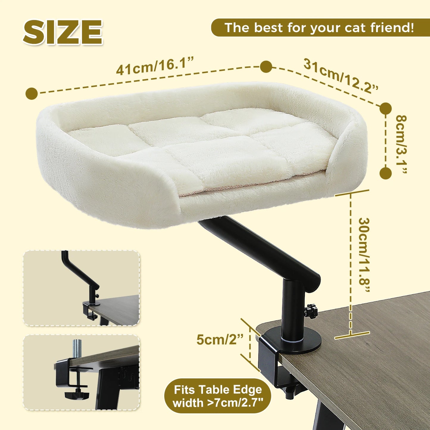 PAWZ Road Cat Desk Bed 360 Degree Rotatable Cat Bed Stand For Indoor Cats