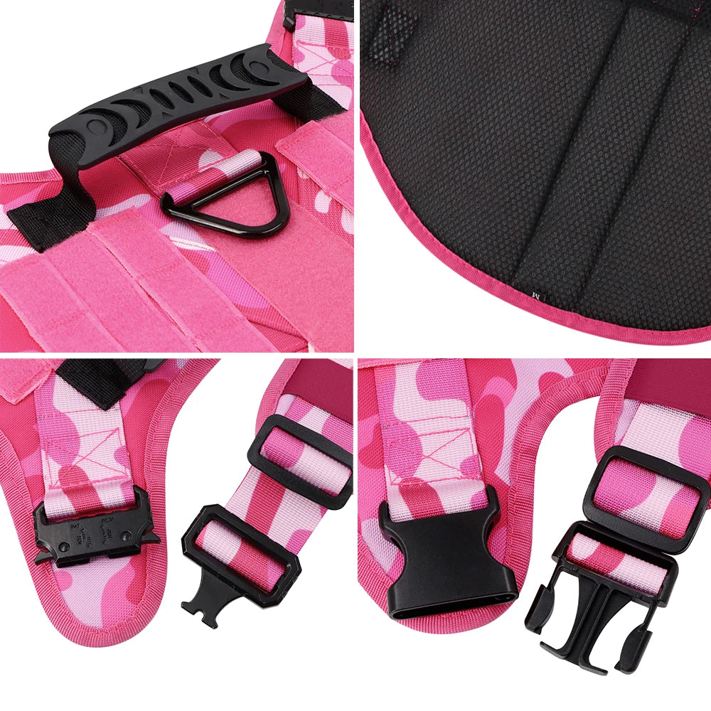 PETRAVEL Military Camouflage Dog Harness for German Shepherd Training