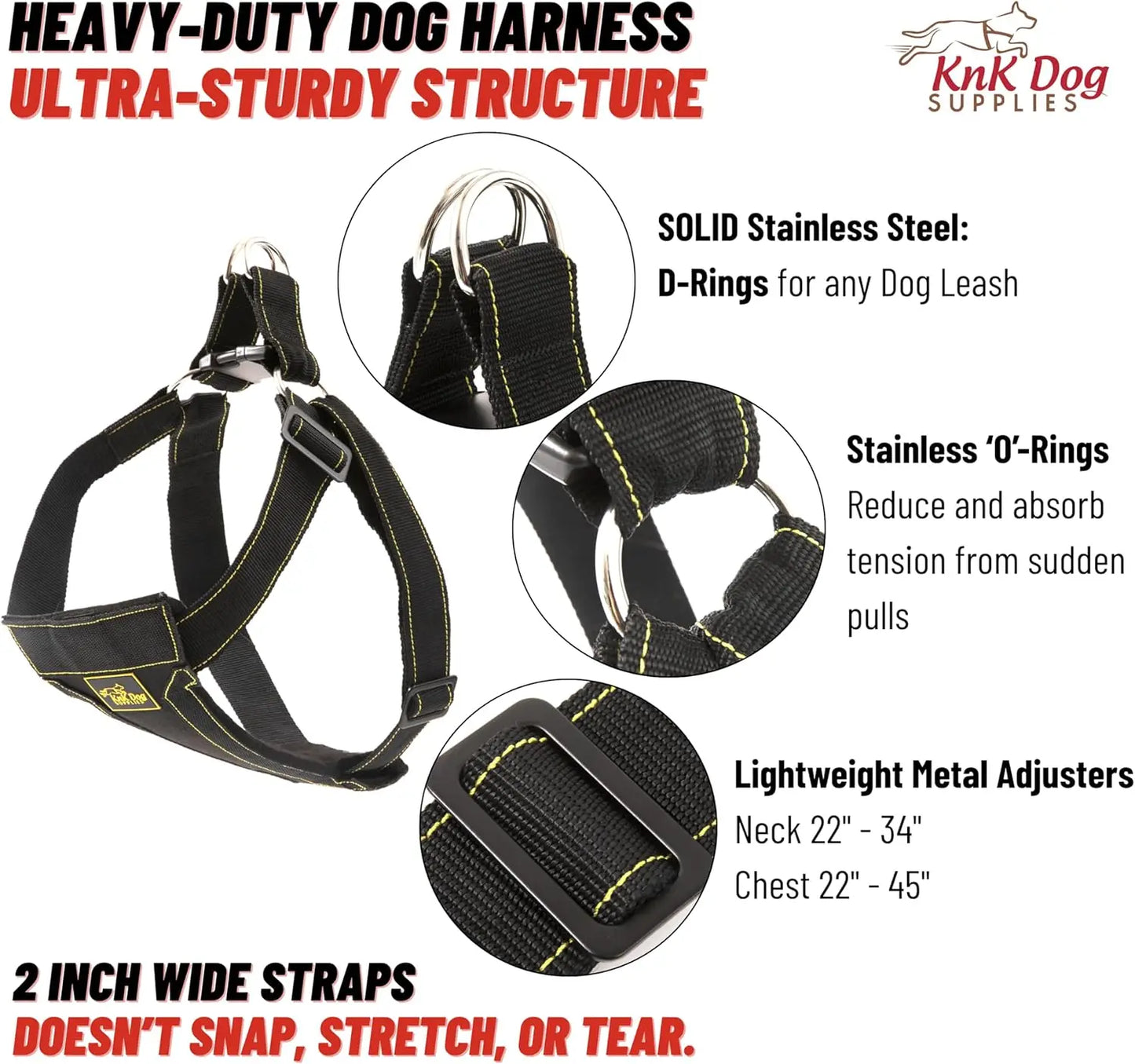 XMSJ Heavy Duty Dog Harness No Pull for Large Breeds