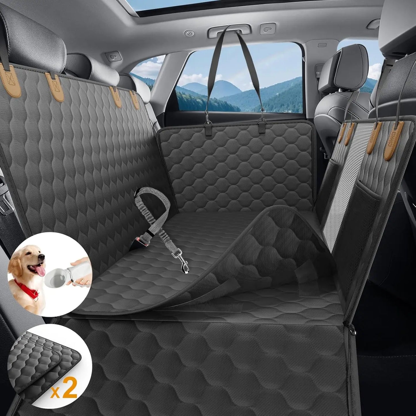 WedyvkoCN Waterproof Foldable Dog Car Seat Hammock Back Seat Protector