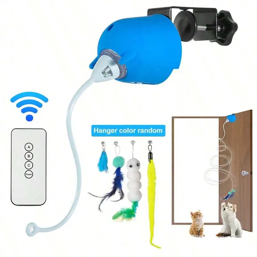Interactive Cat Toy With Remote Control Replaceable Heads