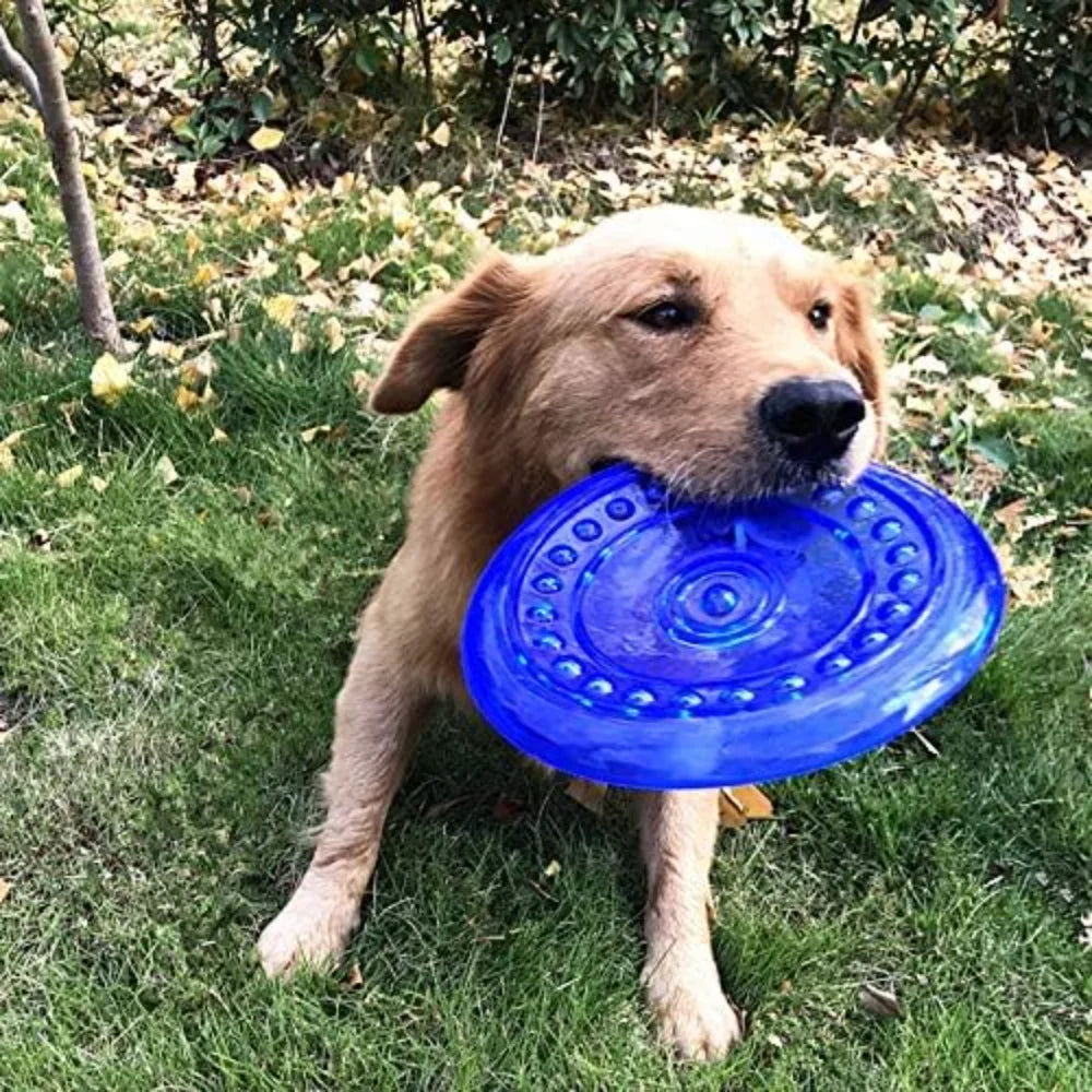 Dog Flying Disc Rubber Chew Toy Puppies Outdoor Training