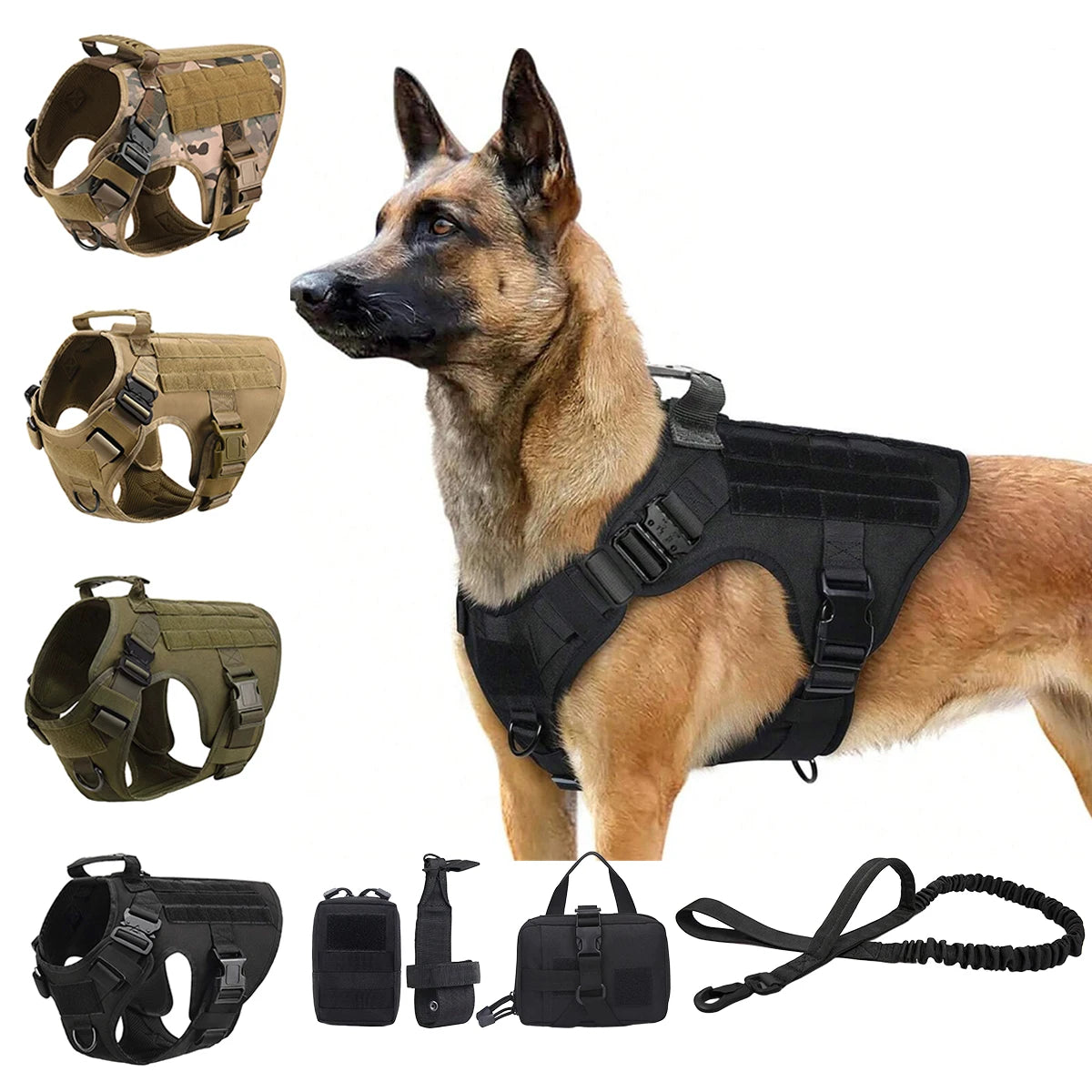 PETRAVEL CN Tactical Dog Harness With Molle Pouches