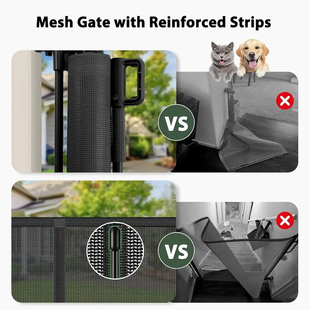 Reinforced Extra Wide Baby Gate Retractable for Pets