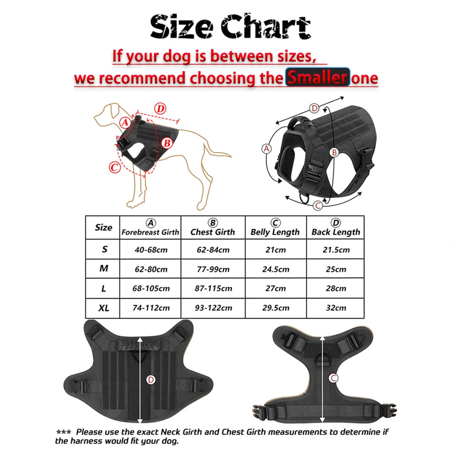 PETRAVEL CN Tactical Dog Harness With Molle Pouches