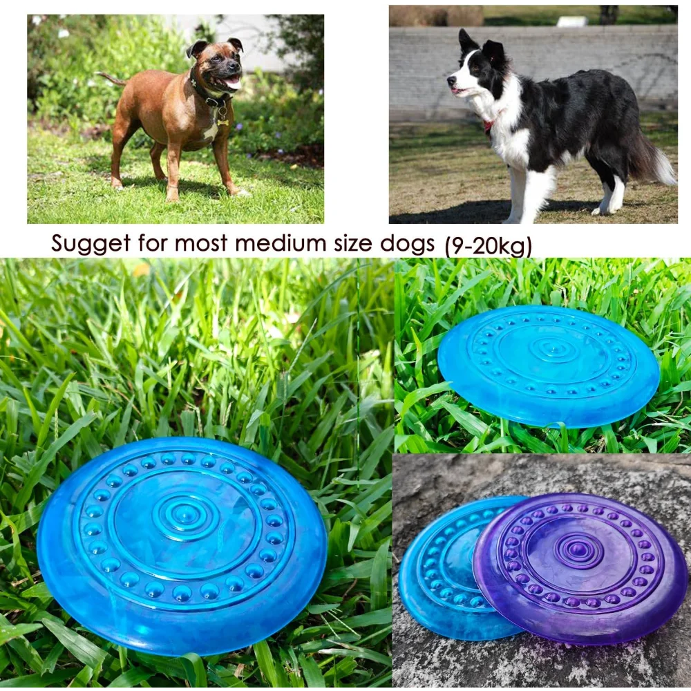 Dog Flying Disc Rubber Chew Toy Puppies Outdoor Training