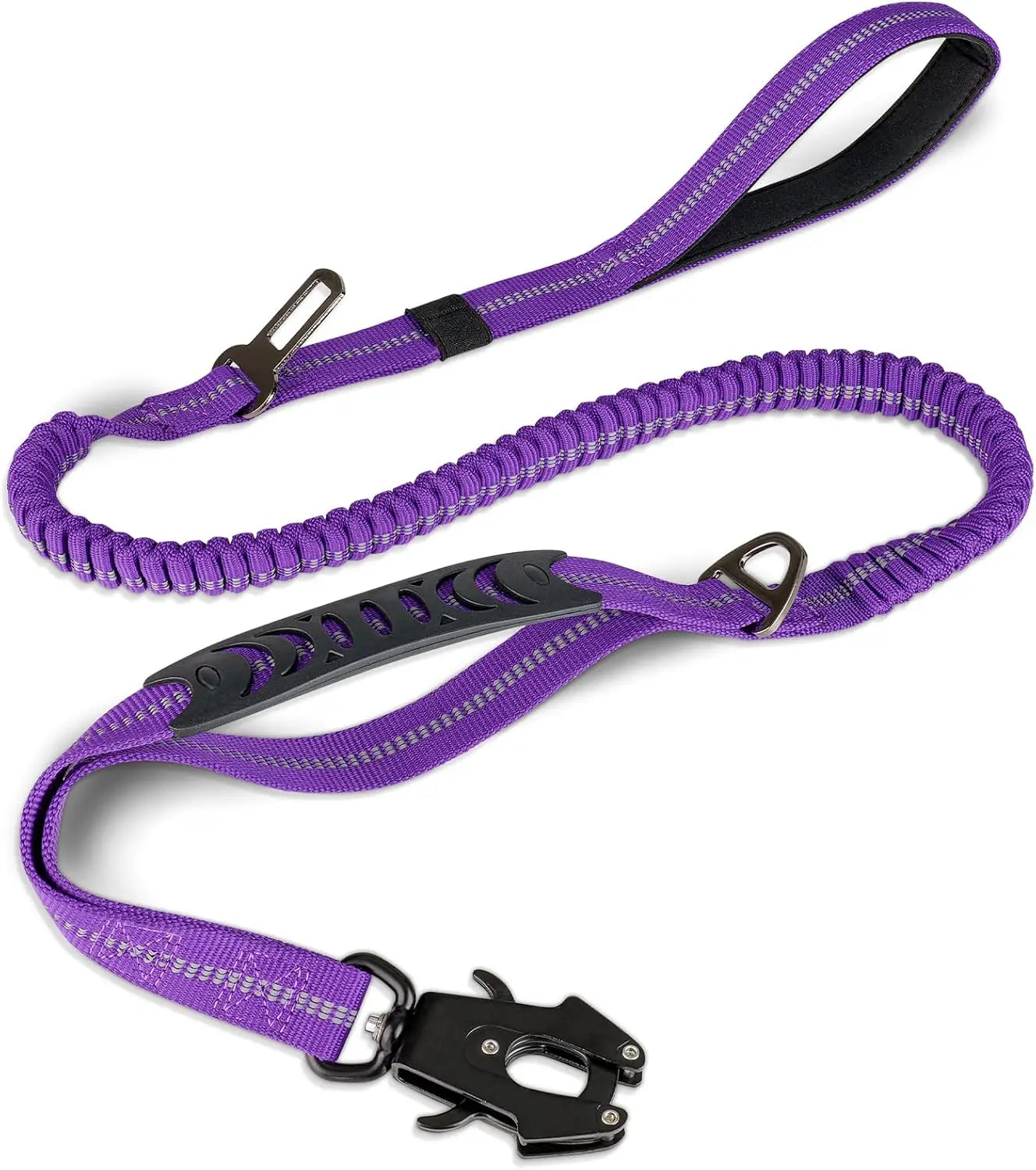 Reflective Shock Absorbing Bungee Dog Leash Car Seatbelt Large Dogs