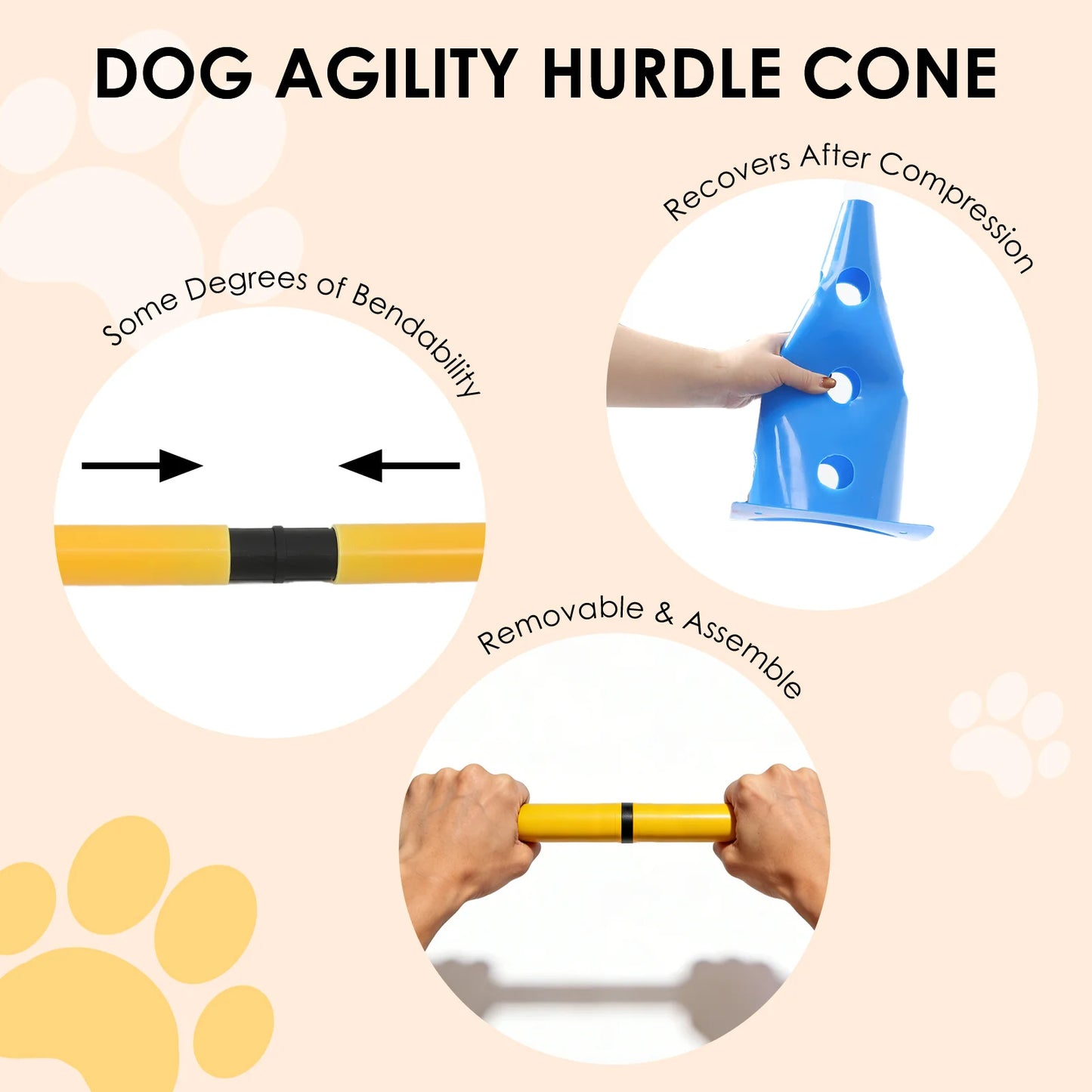 GIMARS Dog Agility Training Set With Hurdles And Marker Tube