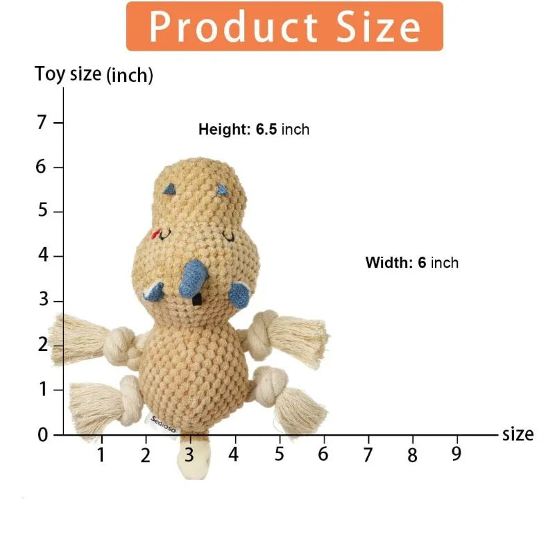 Durable Plush Dog Tug Toy Interactive Chew Toy For Pets