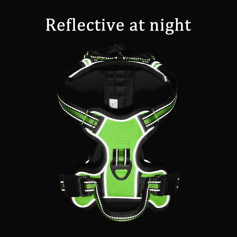 Adjustable Reflective Nylon Dog Harness Vest No Pull Breathable