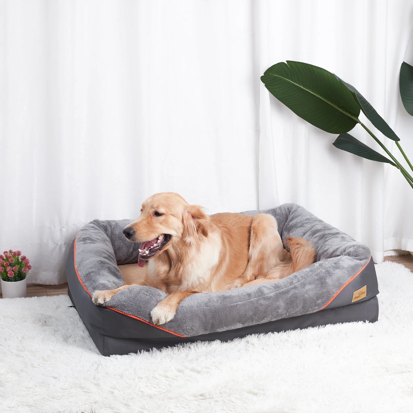 BINGOPAWCN Dog Bed With Anti Allergy Removable Washable Cover Waterproof