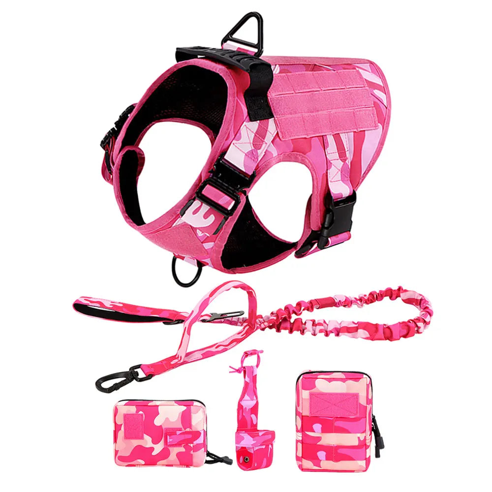 PETRAVEL Military Camouflage Dog Harness for German Shepherd Training