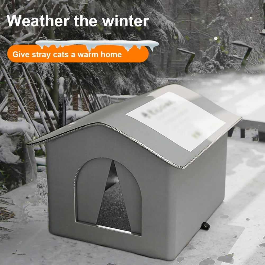 Alloet Outdoor Cat House and Dog Cave Waterproof Winter Shelter