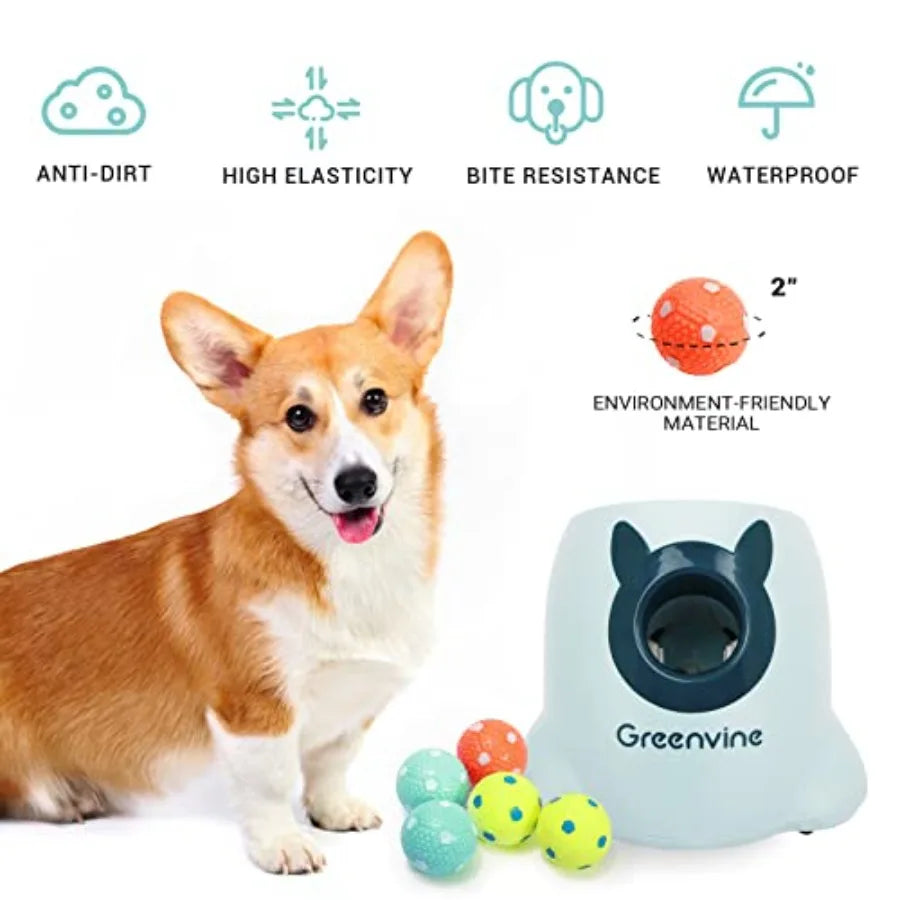 Automatic Dog Ball Launcher Fetch Machine With 6 Latex Balls