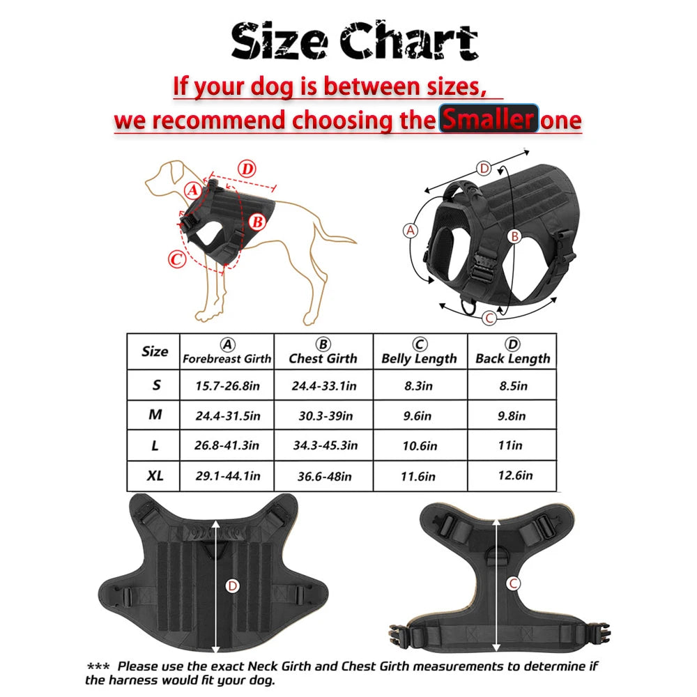 Petravel Military Dog Harness Vest For Malinois Training