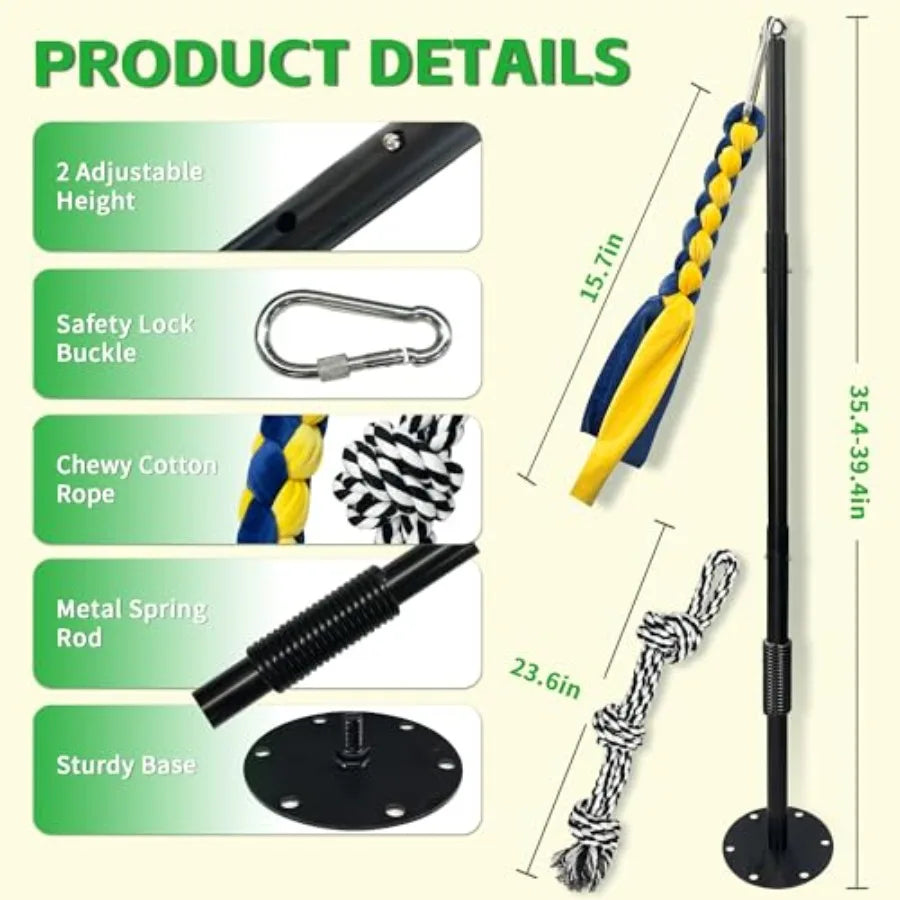 Tether Tug Outdoor Dog Toy Interactive Exercise Game Rope Toys