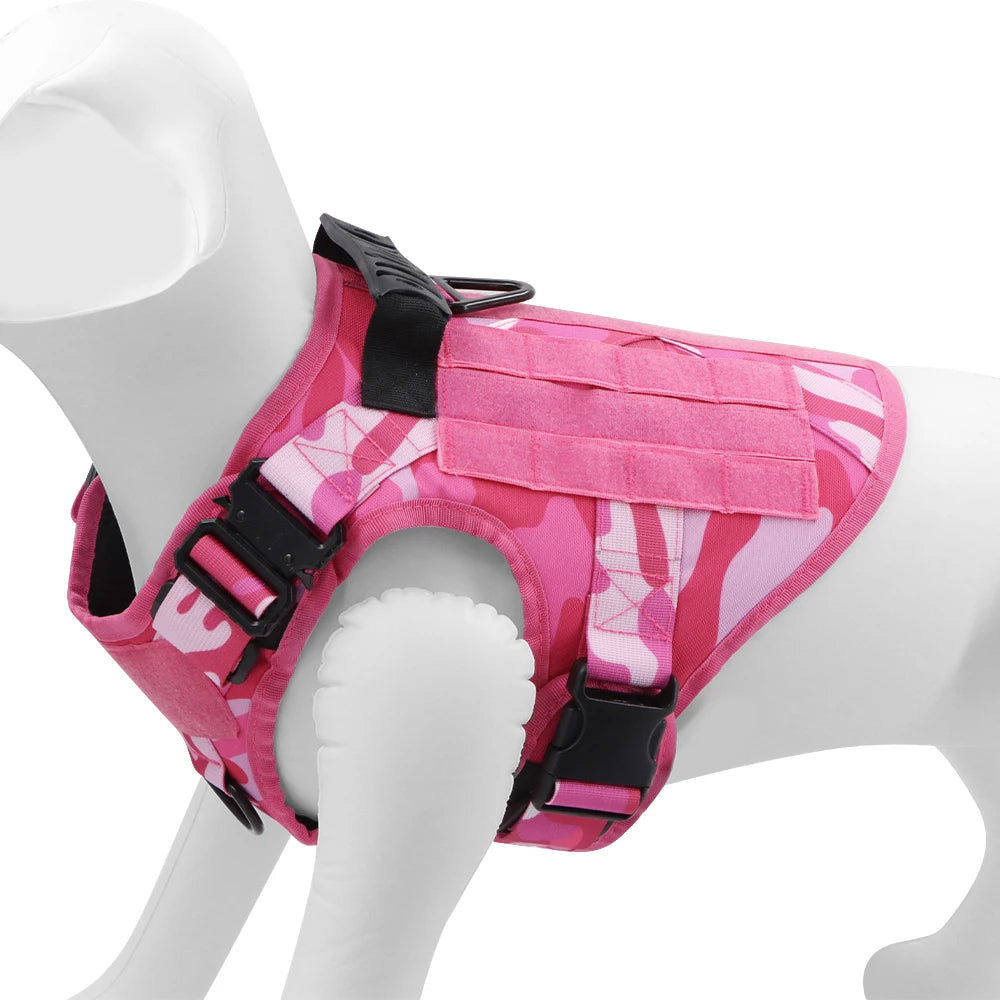 PETRAVEL Military Camouflage Dog Harness for German Shepherd Training