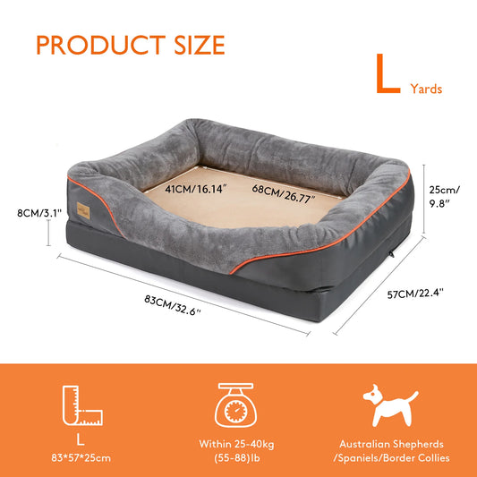 BINGOPAWCN Dog Bed With Anti Allergy Removable Washable Cover Waterproof